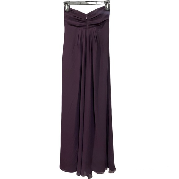 Bill Levkoff Bridesmaid Formal Strapless Floor Length Eggplant Dress sz 8 - Picture 7 of 7